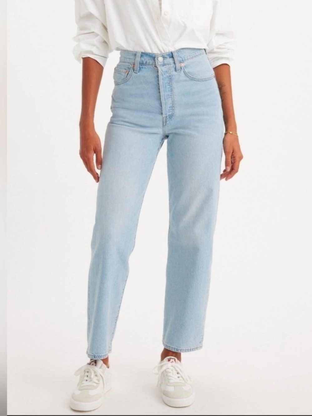 Levi's Ribcage Straight Ankle High Rise Light Wash Jeans size 29 stretch